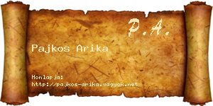 Pajkos Arika névjegykártya